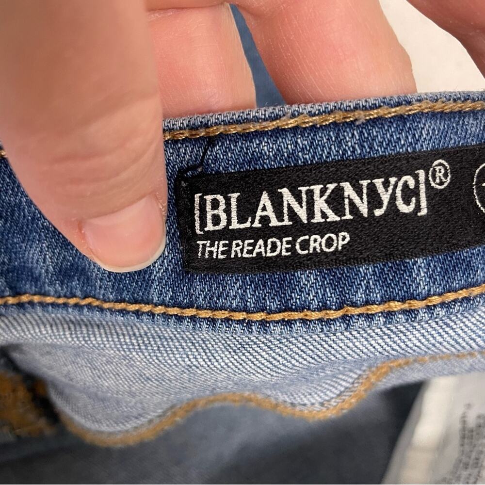 Blank NYC Light Wash Step Hem The Reade Crop Skinny Jeans Womens 28 Blue - Picture 5 of 13